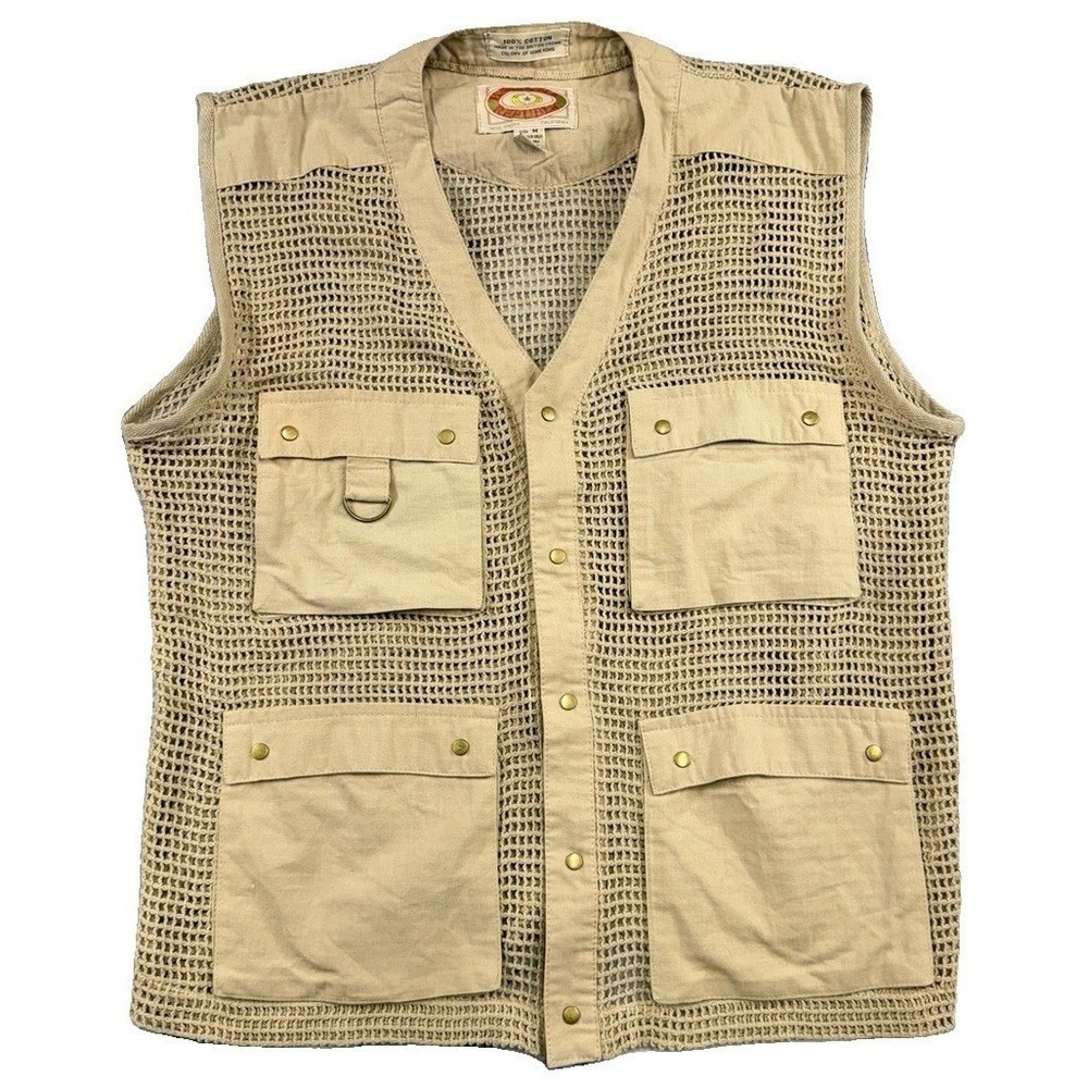 Rare Vintage 80's Banana Republic Mesh Safari Vest Fishing Hunting Mill Valley M